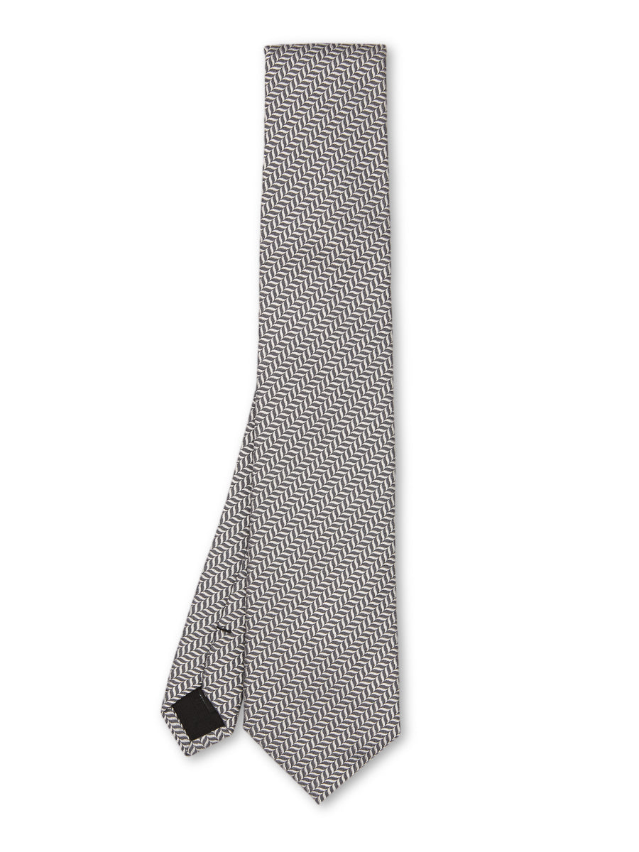 Grey Chester Herringbone Silk Tie – Favourbrook