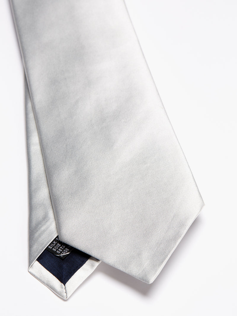Light Silver Duchesse Satin Silk Tie