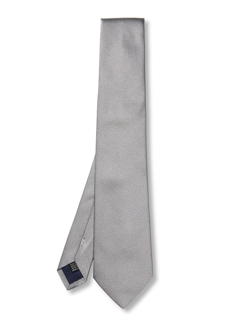 Silver Woven Silk Tie