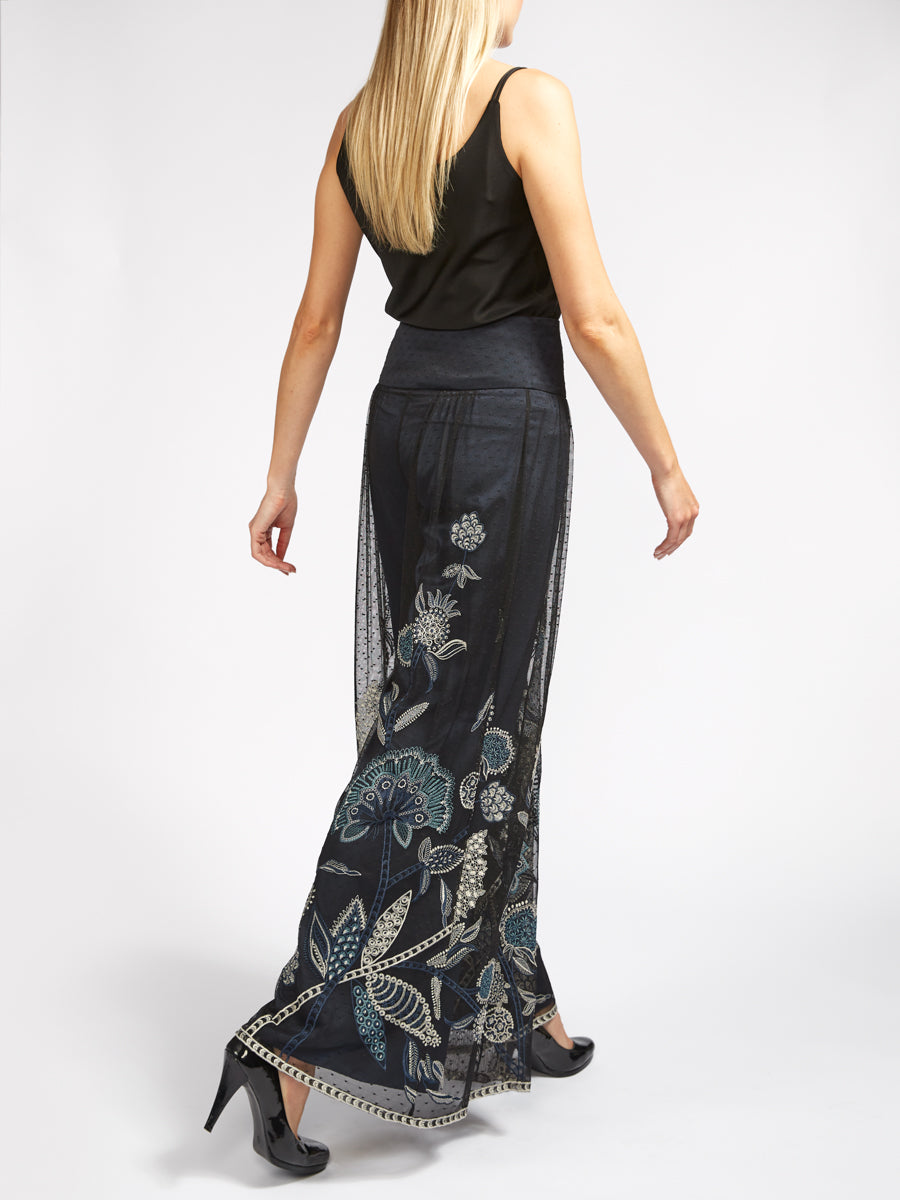 Palazzo Pants Black and Navy Gosford Tulle