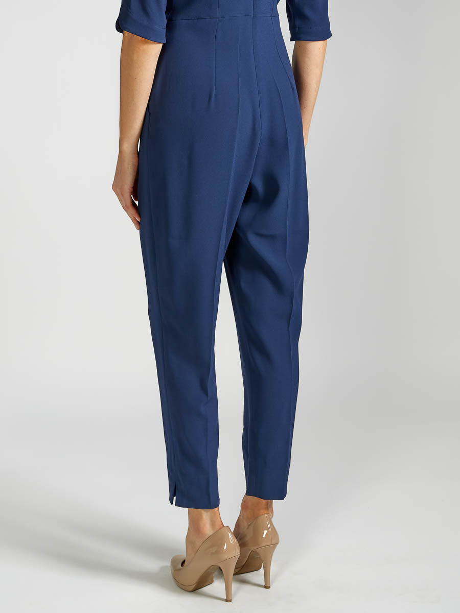 Tailored Jumpsuit Navy Heavy Crepe