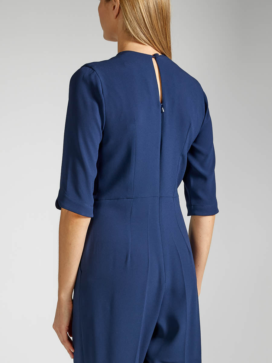 Tailored Jumpsuit Navy Heavy Crepe