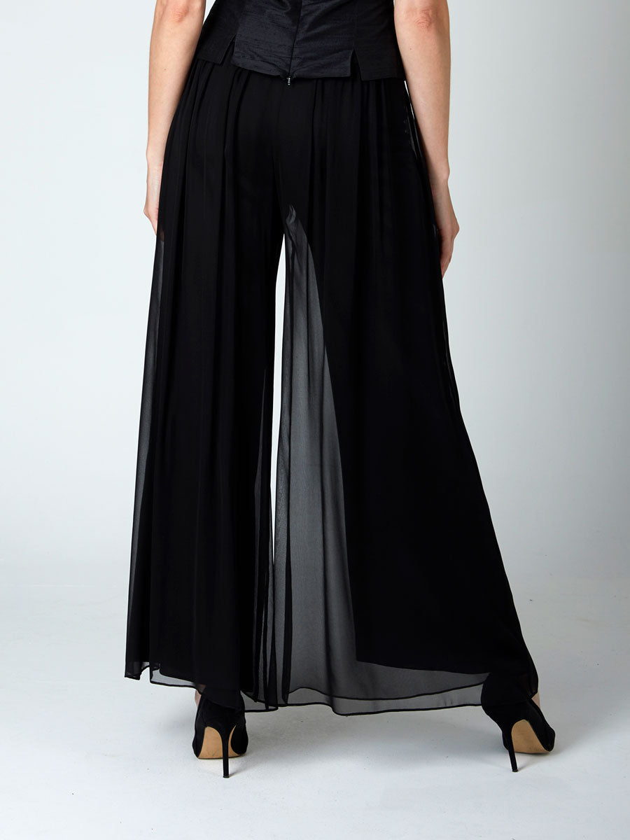 Palazzo Pants Black Plain Georgette