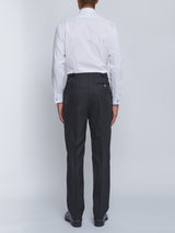 Charcoal Windsor Herringbone High Waisted Flat Front Trousers