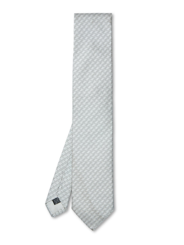 Silver Dogtooth Silk Tie