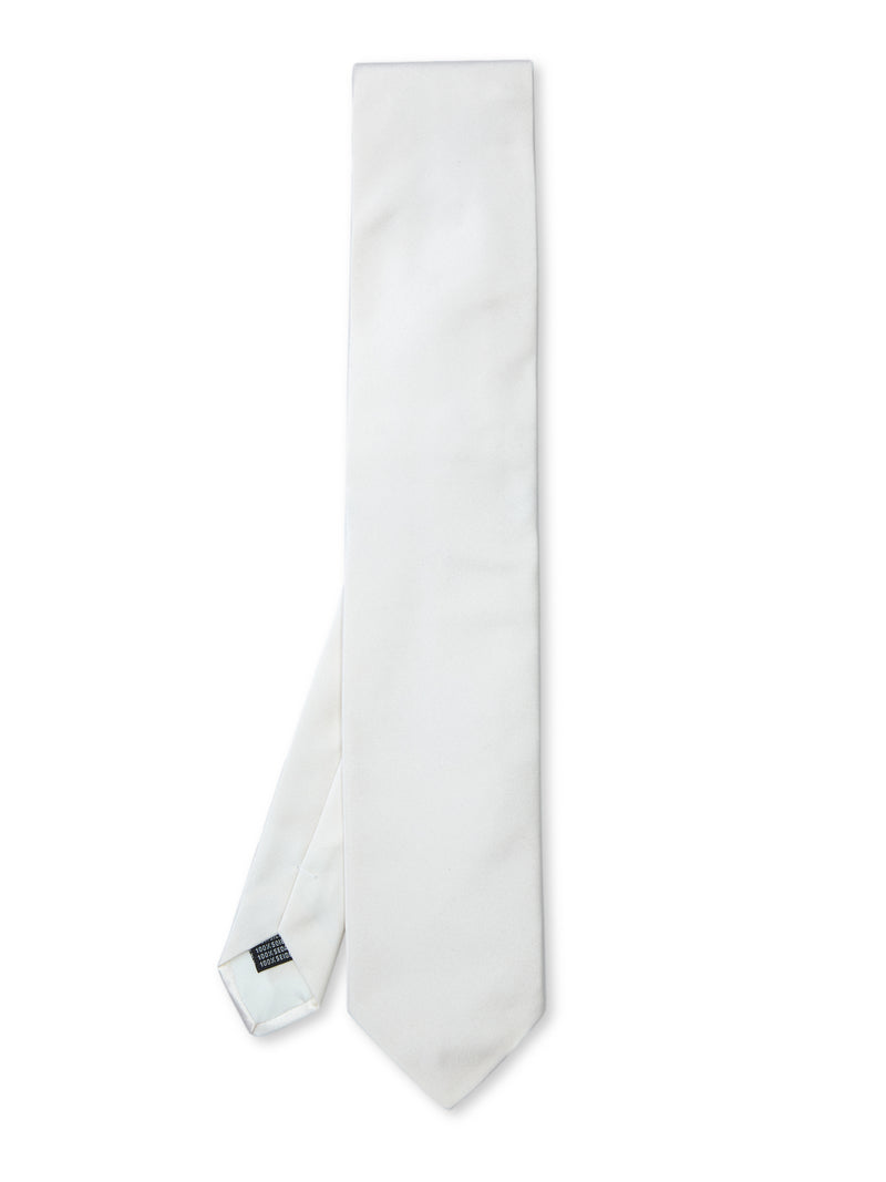 White Duchesse Satin Silk Tie