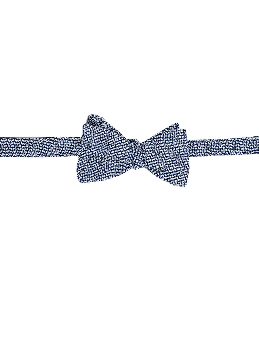 Blue Culcross Linen Bow Tie