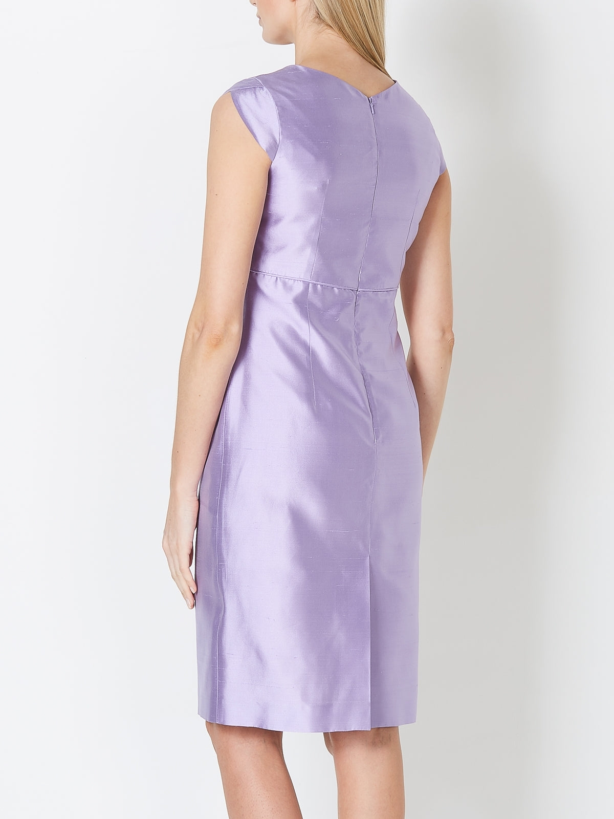 Josephine Dress Lilac Plain Shantung