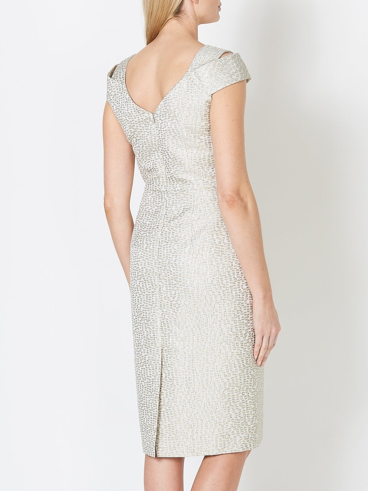Maxine Dress Grey Pearl Solitaire Jacquard
