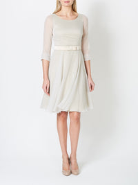 Serena Circle Dress Grey Glacier Plain Silk Georgette