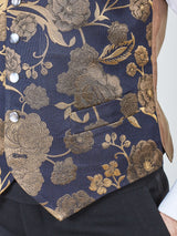 Midnight Gold Winnington Silk Single Breasted 6 Button Waistcoat