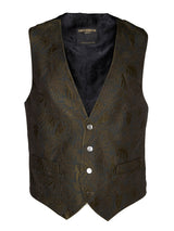 Olive Botanics Silk Single Breasted 4 Button Waistcoat