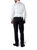 Navy Taurus Linen Double Breasted 8 Button Shawl Lapel Piped Waistcoat