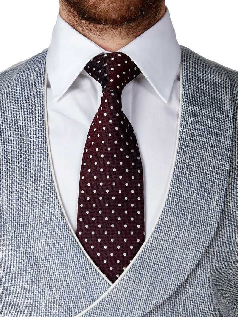 Navy Taurus Linen Double Breasted 8 Button Shawl Lapel Piped Waistcoat