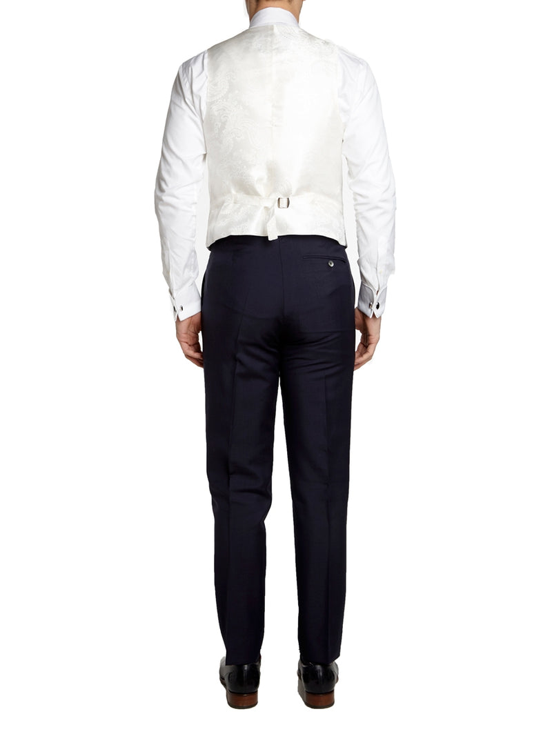Ecru Botanics Silk Single Breasted 6 Button Waistcoat