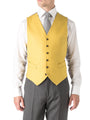 Butterscotch Gabardine Wool Single Breasted 6 Button Waistcoat