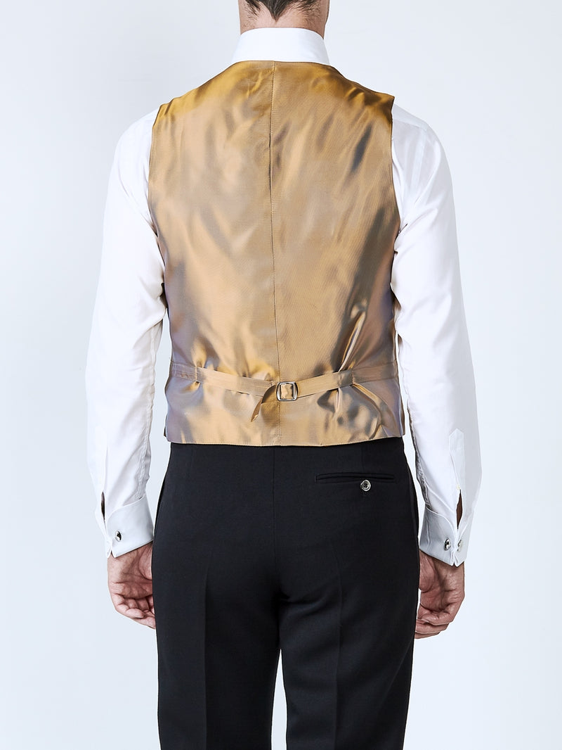 Red Bees Silk Single Breasted 6 Button Waistcoat
