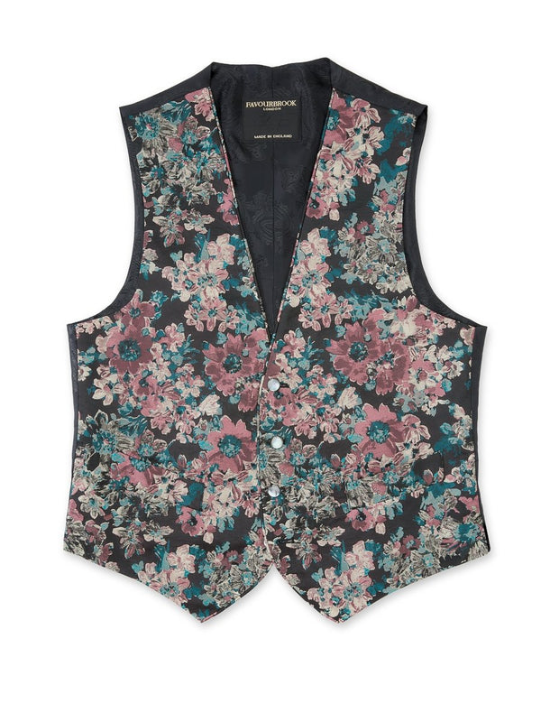 Pink Chatsworth Single Breasted 4 Button Piped Waistcoat