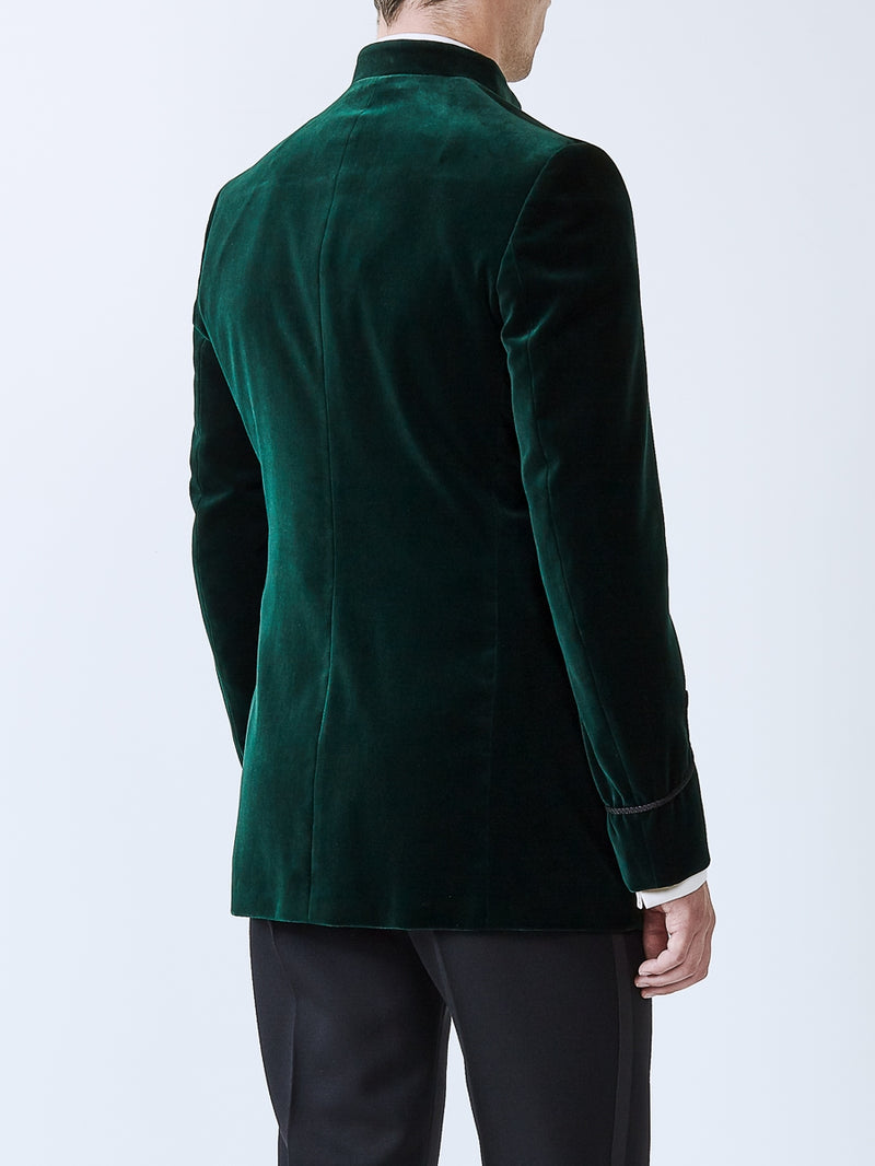 Racing Green Velvet Nehru Jacket