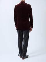 Burgundy Velvet Cotton Chaucer Jacket