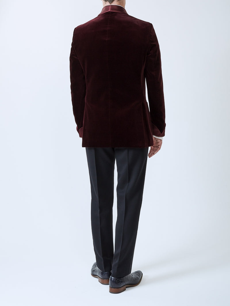 Burgundy Velvet Cotton Chaucer Jacket