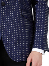 Navy Pickwick Silk Dinner Jacket