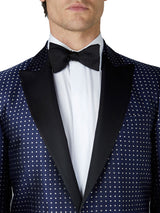Navy Pickwick Silk Dinner Jacket