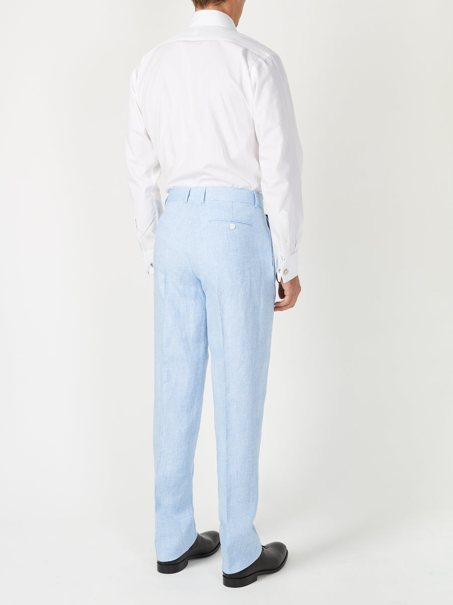 iOPQO Men's Casual Pants linen pants for men Men's Loose Casual Breathable  Waist Striped Cotton And Linen Trousers Light blue XL - Walmart.com