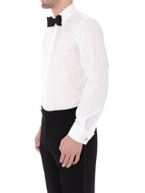White Poplin Pleated Pintuck Dress Shirt