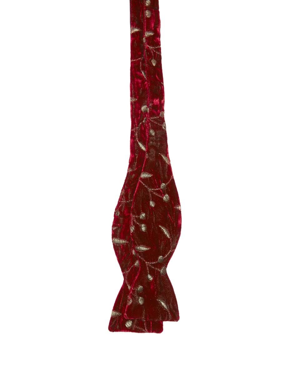 Red Lurex Berries Silk/Rayon Bow Tie