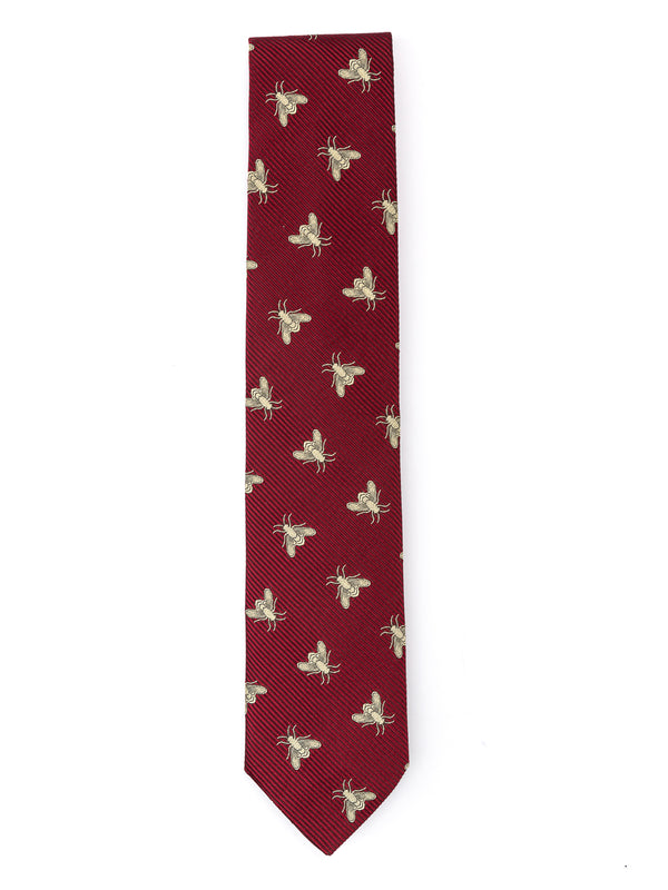 Red Gold Bees Silk Tie