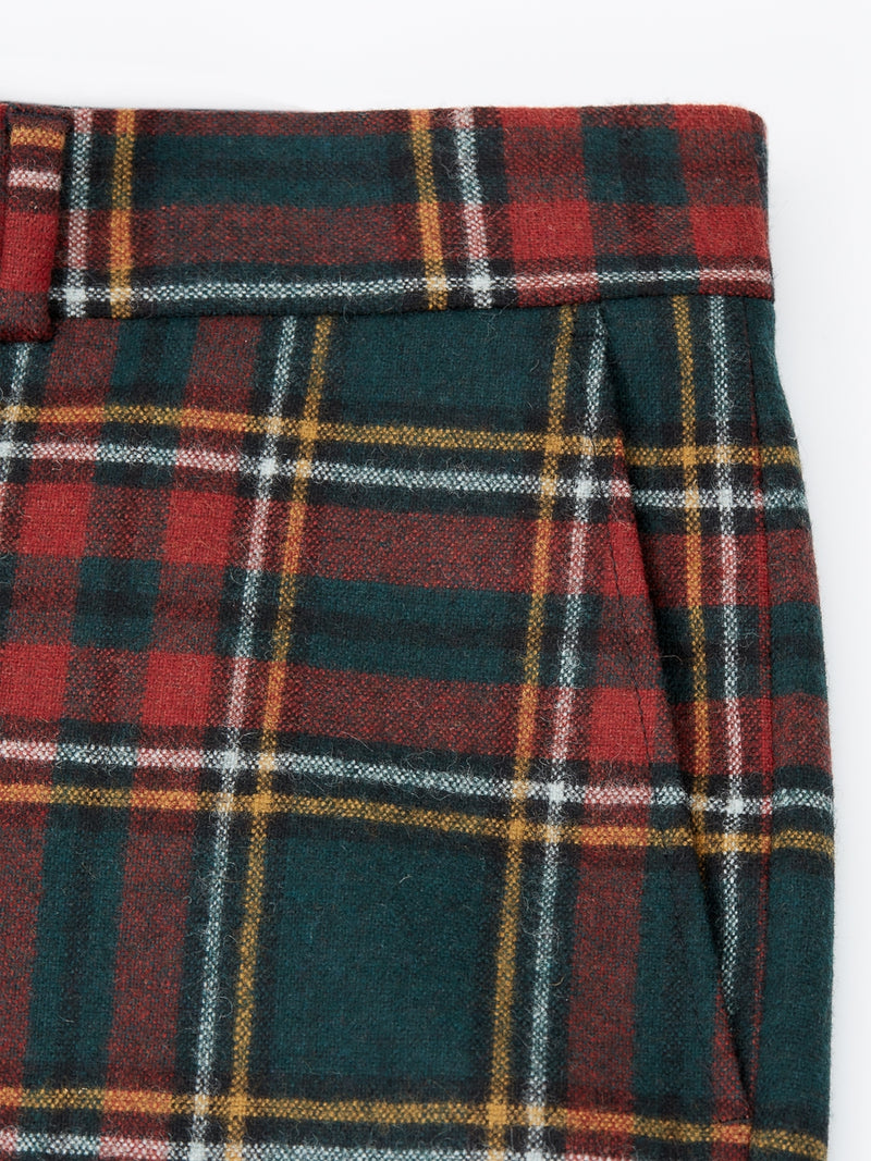 Multi Dunrobin Wool High Waist Flat Front Trousers